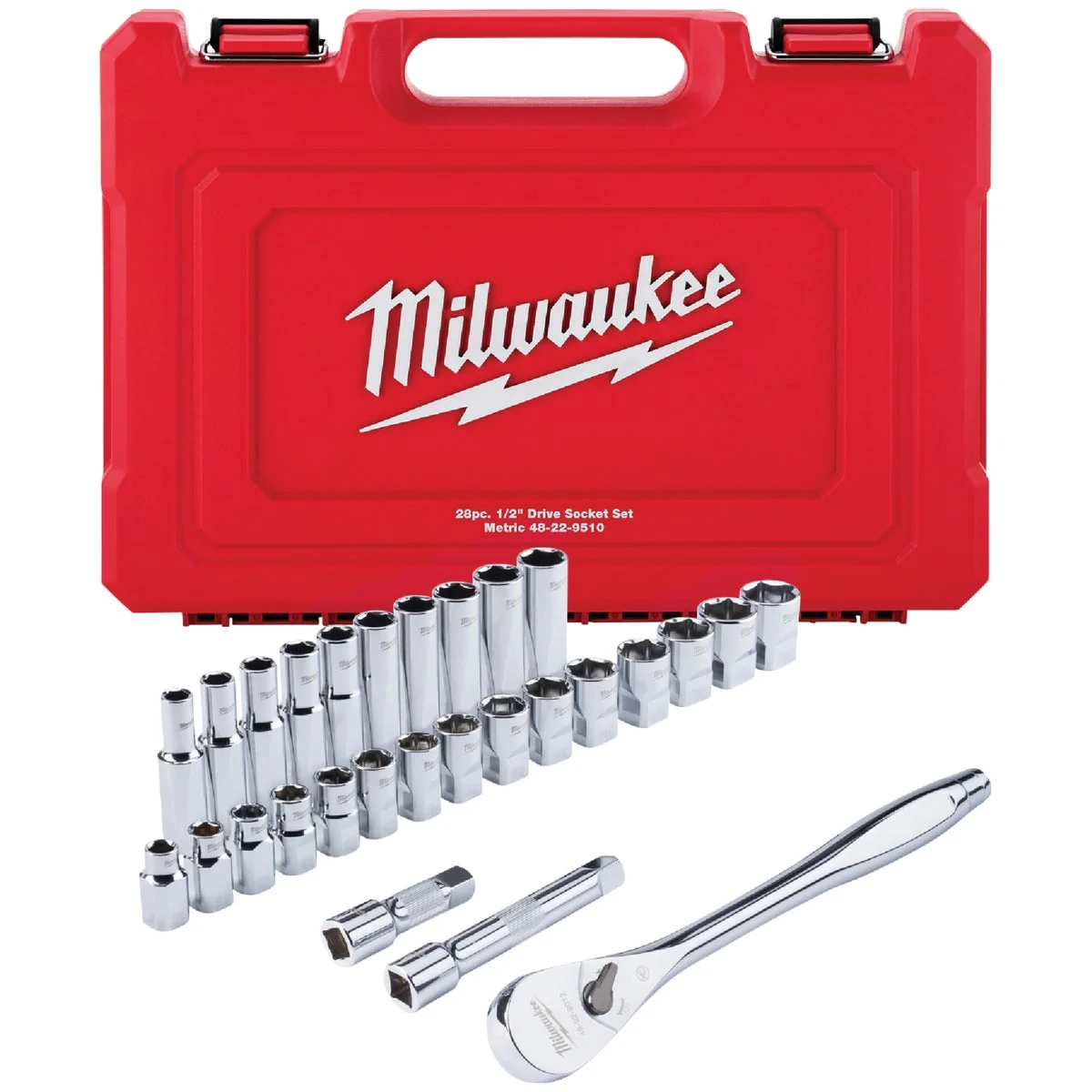 Eco-Friendly Milwaukee Metric 1 2 In. Drive 6-Point Ratchet Socket Set 28-Piece Refined