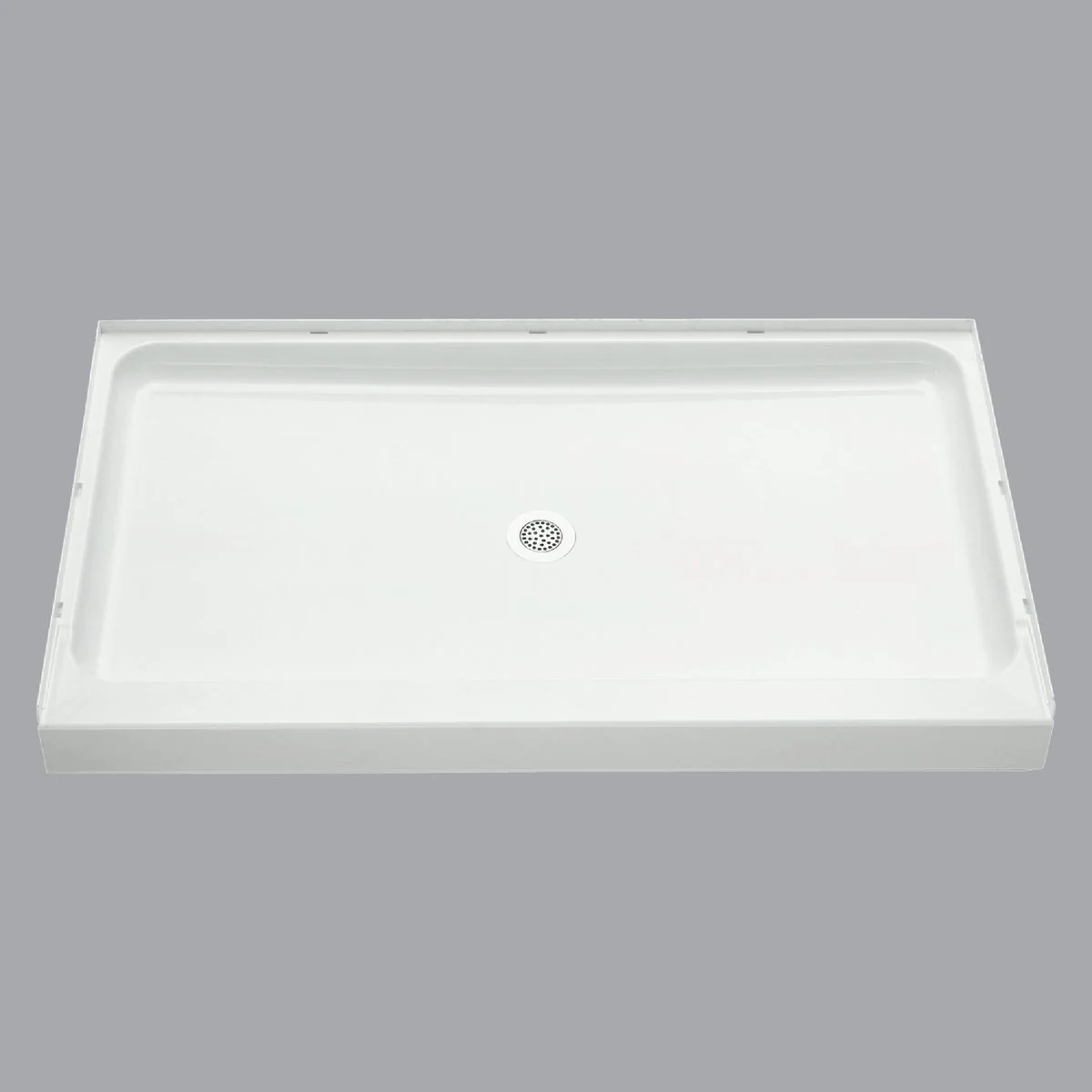 Optimized Sterling Ensemble 60 In. W x 34 In. D Center Drain Shower Floor Base in White Fast