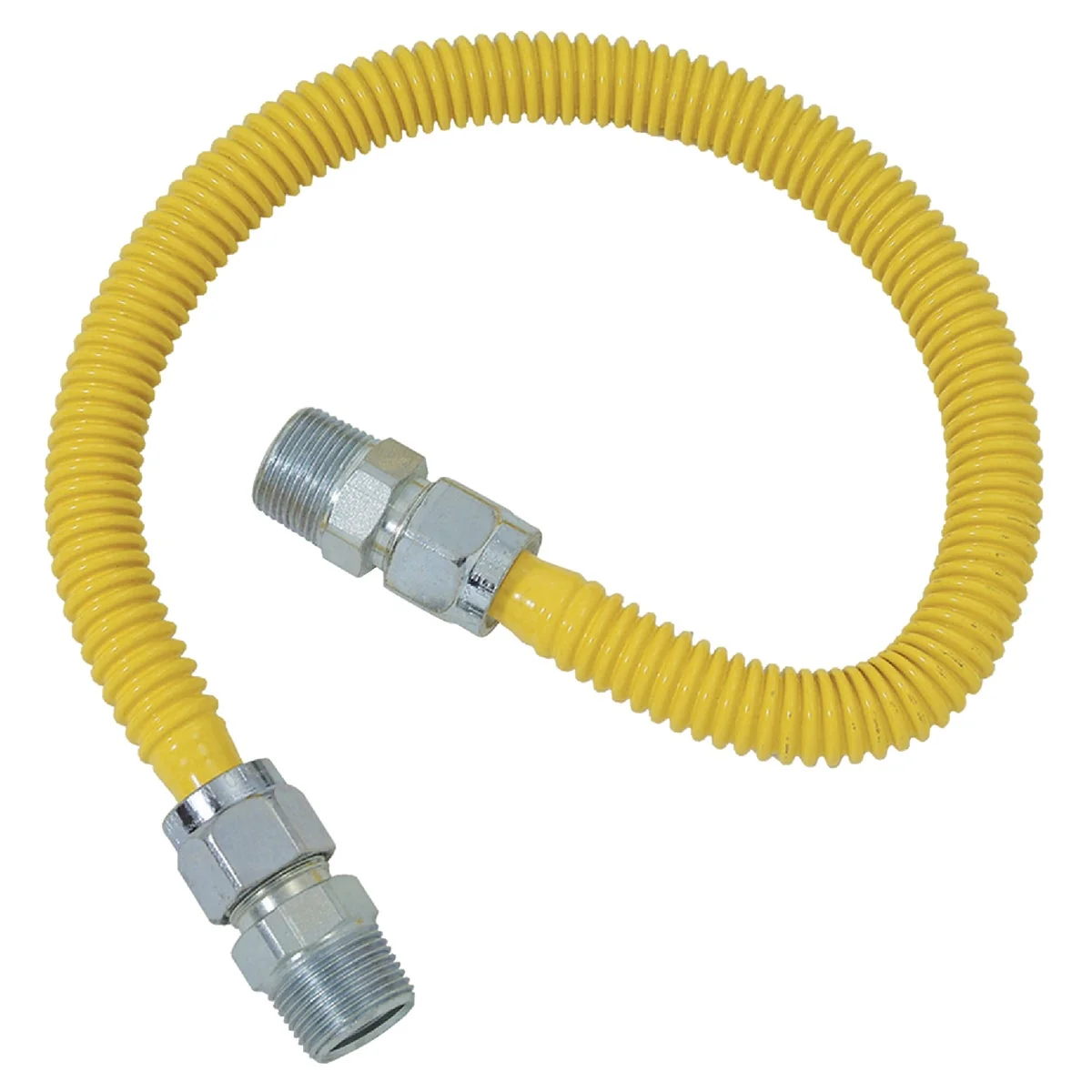 Official Dormont 5 8 In. OD x 24 In. Coated Stainless Steel Gas Connector 3 4 In. MIP x 1 2 In. MIP Tapped 3 8 In. FIP Organic