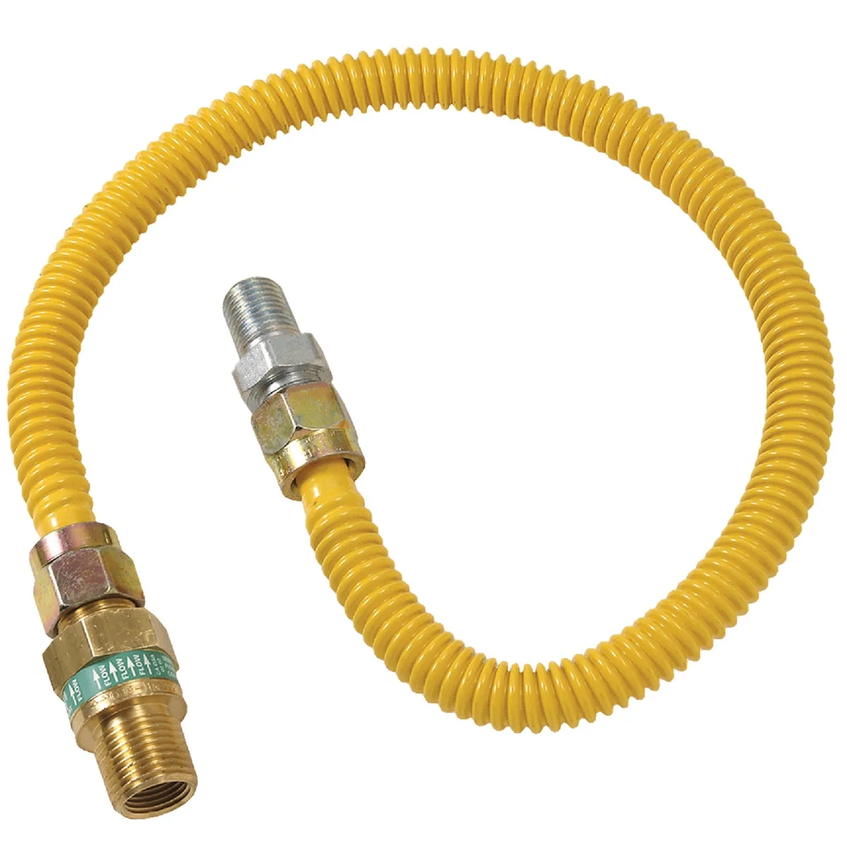Powerful Dormont 1 2 In. OD x 48 In. Coated Stainless Steel Gas Connector 1 2 In. MIP Tapped 3 8 In. FIP x 1 2 In. MIP SmartSense Recyclable
