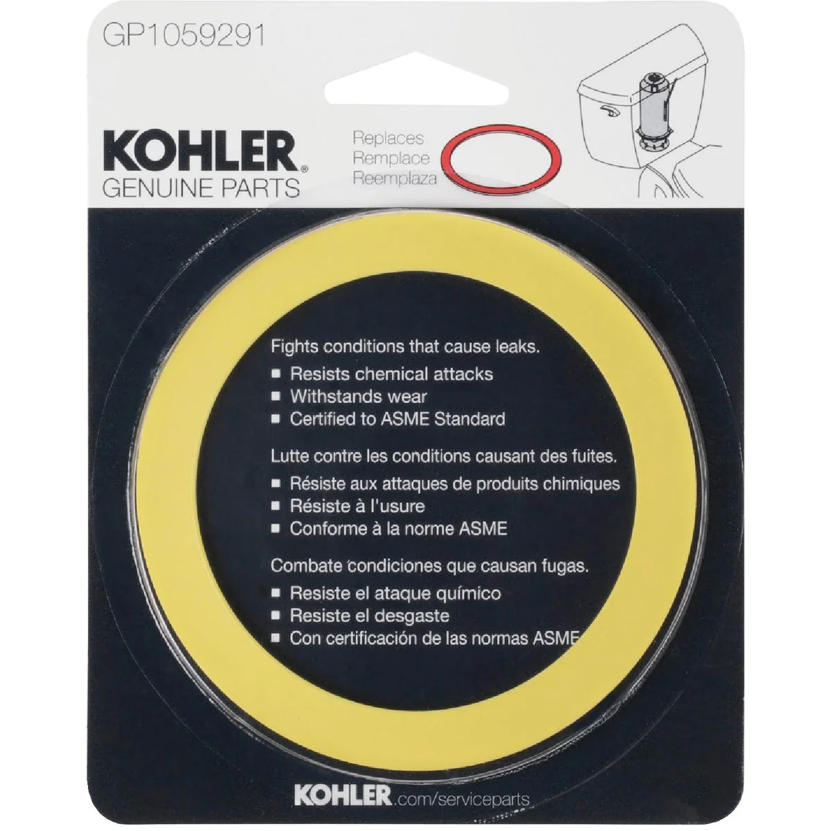 Relaxed Kohler Flush Valve Seal for Class 5 Series Certified