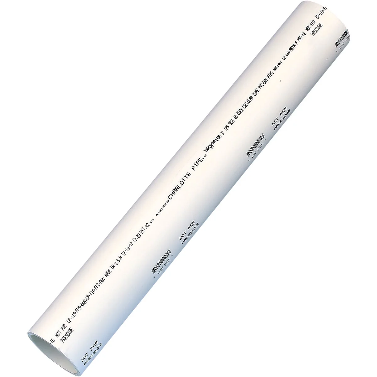 Sustainable Charlotte Pipe 3 In. x 2 Ft. Schedule 40 PVC-DWV Cellular Core Pipe Excellent