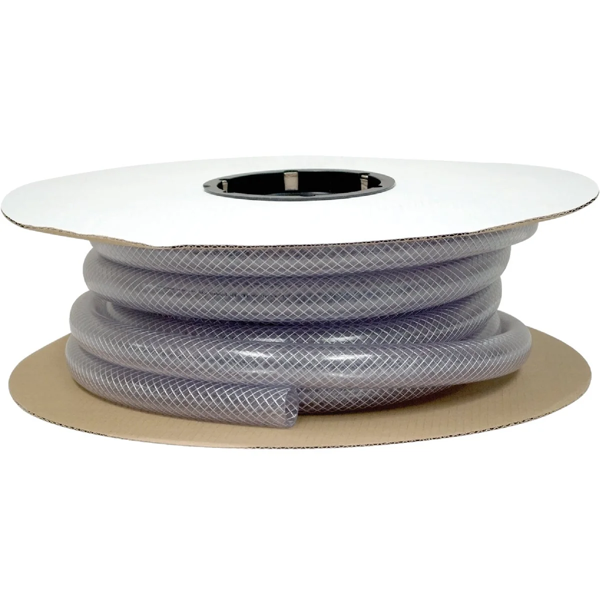 Verified Abbott Rubber 1-3 8 In. x 1 In. x 50 Ft. Clear T12 Braided PVC Tubing Bulk Spool User-Friendly