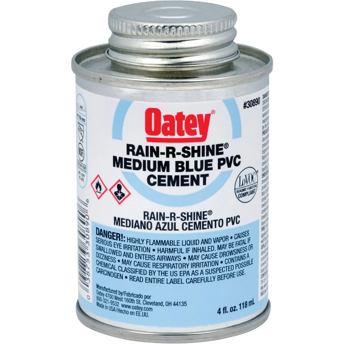 Effective Oatey Rain-R-Shine 4 Oz. Medium Bodied Blue PVC Cement Detailed