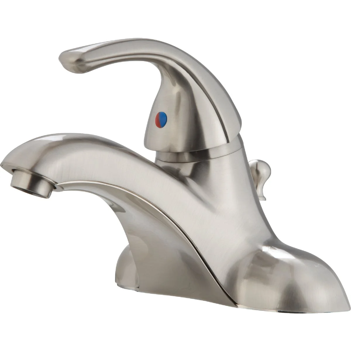 Specialty Home Impressions Brushed Nickel 1-Handle Lever 4 In. Centerset Bathroom Faucet with Pop-Up Dependable