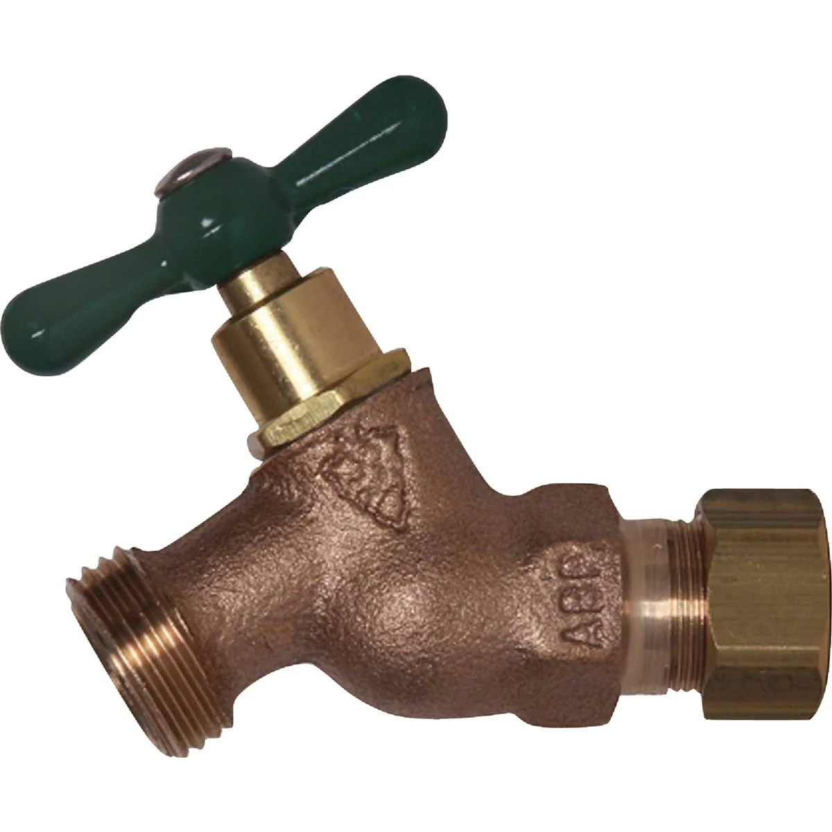 Versatile Arrowhead Brass 1 2 In. Female Compression x 3 4 In. Male Hose Thread No-Kink Hose Bibb Long-Lasting