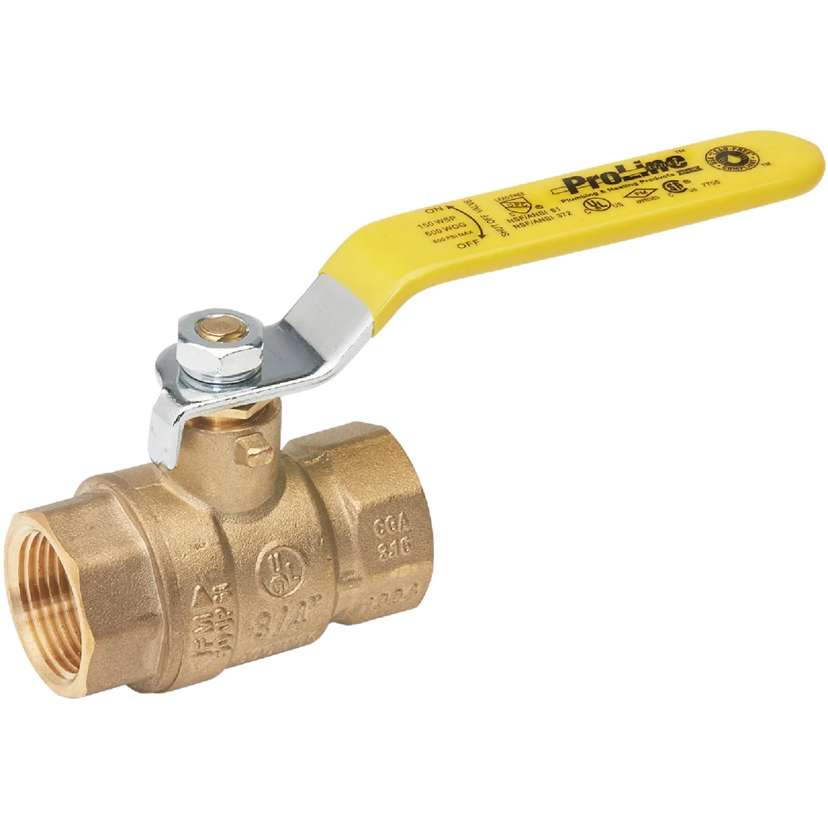 Comfortable ProLine 1-1 2 In. FIP Brass Full Port Ball Valve Solid