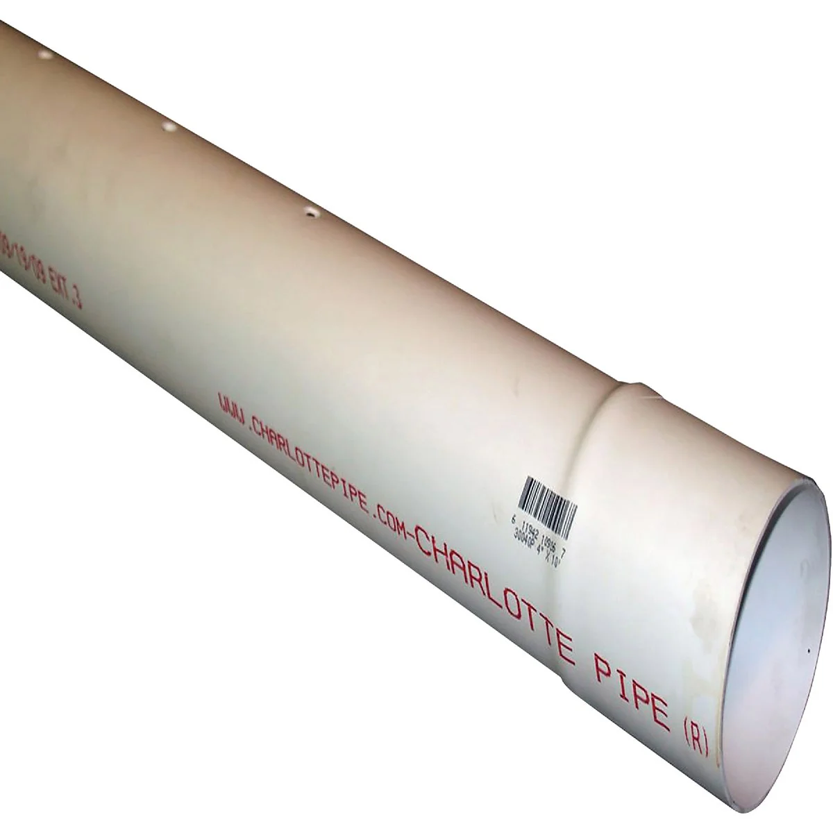 Superior Charlotte Pipe 3 In. x 10 Ft. Perforated PVC Drain and Sewer Pipe Belled End 2-Row Exclusive