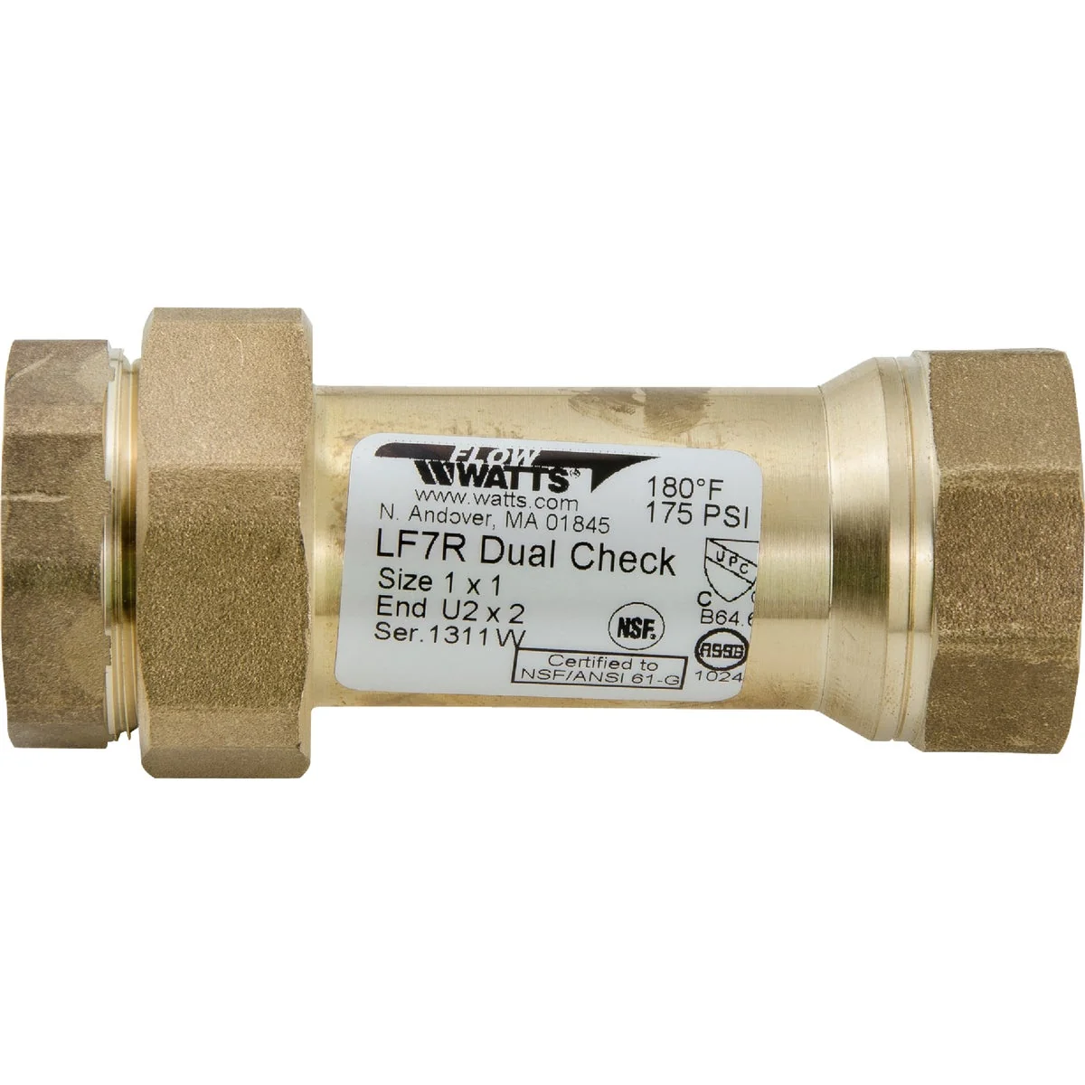 Prestigious Watts 1 In. Bronze Backflow Preventer Dual Check Valve Soft