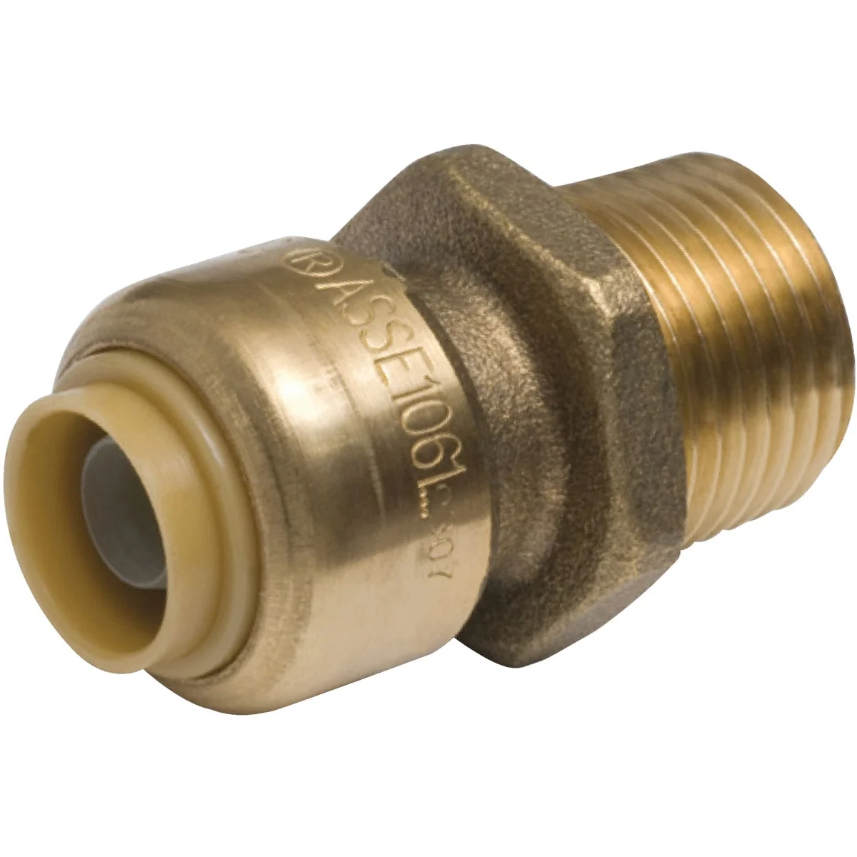 Optimized SharkBite 1 4 In. x 1 2 In. MNPT Reducing Brass Push-to-Connect Male Adapter Recyclable