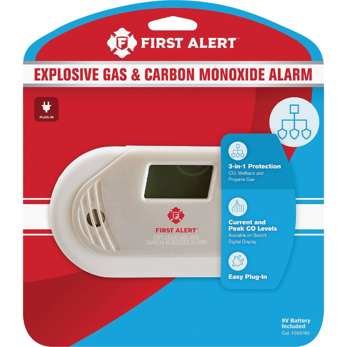 Elite First Alert Plug-In 120V Electrochemical Carbon Monoxide Alarm Gas Detector Lightweight