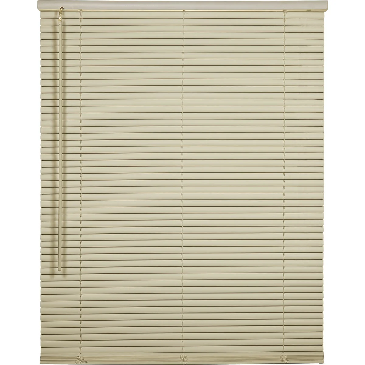 Reliable Home Impressions 27 In. x 64 In. x 1 In. Ivory Vinyl Light Filtering Cordless Mini Blind High-Quality
