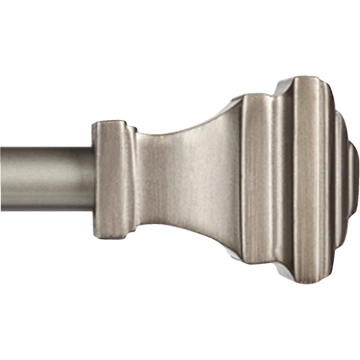 Verified Kenney Fast Fit Milton 36 In. To 66 In. 5 8 In. Pewter Curtain Rod Prestigious