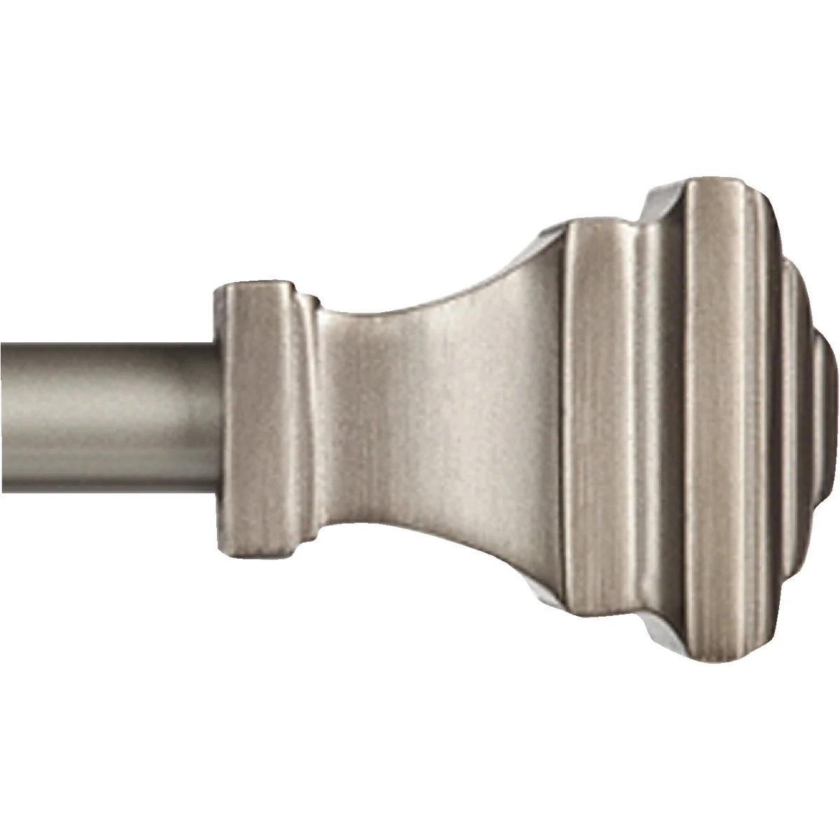 Comfortable Kenney Fast Fit Milton 66 In. To 120 In. x 5 8 In. Pewter Curtain Rod Elegant