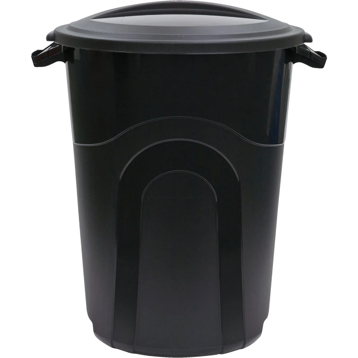 World-Class United Solutions Rough Rugged 20 Gal. Black Trash Can with Lid Secure