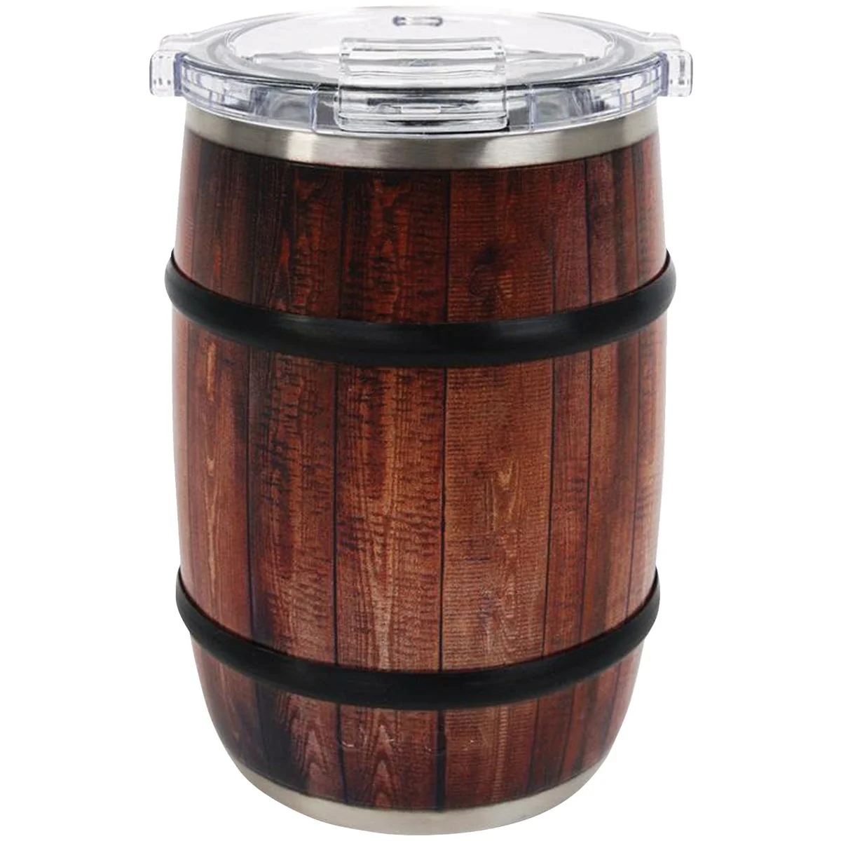 Functional Orca 12 Oz. Oak Wood Grain Barrel Insulated Mug Authentic