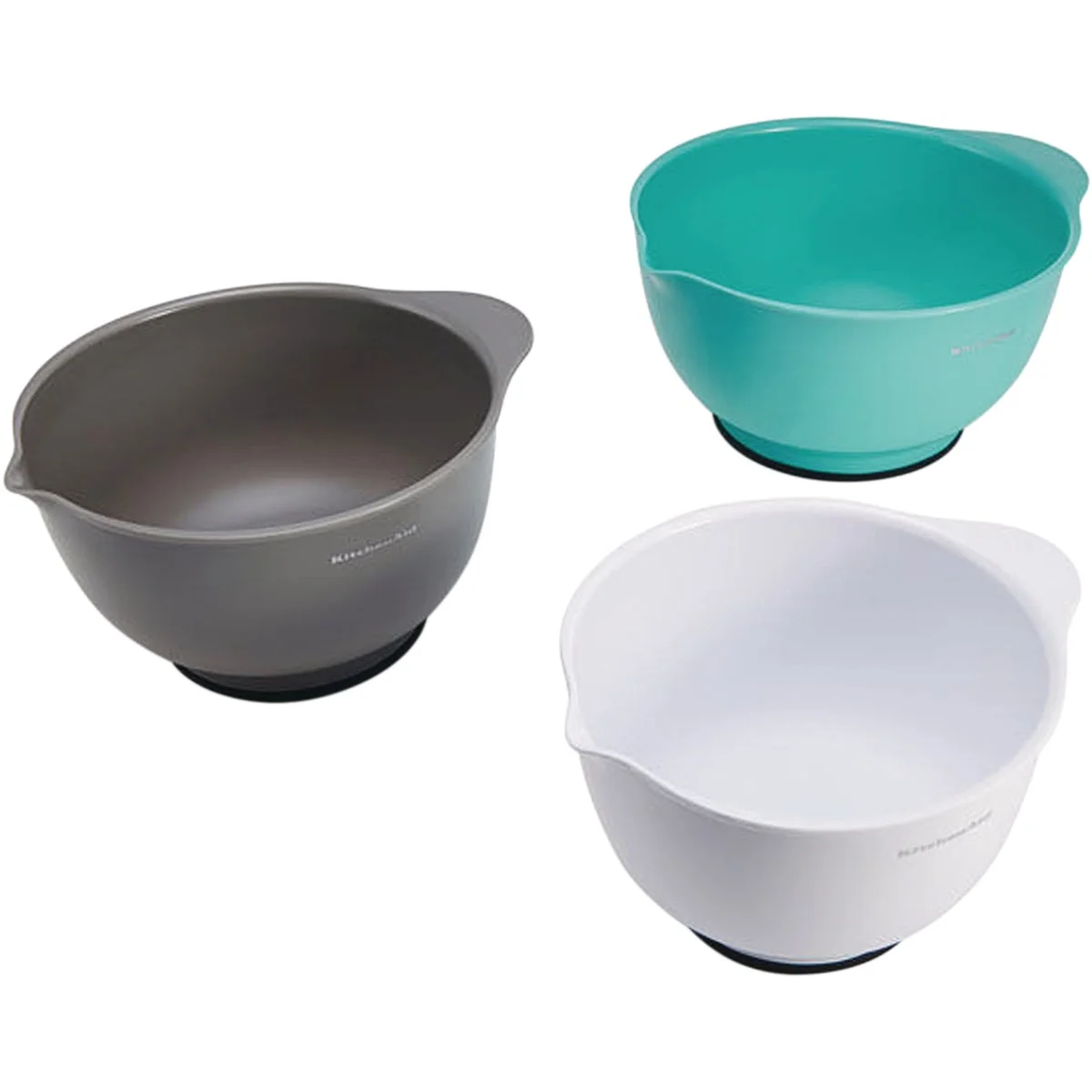 Quality KitchenAid Plastic Mixing Bowls 3 Piece Excellent