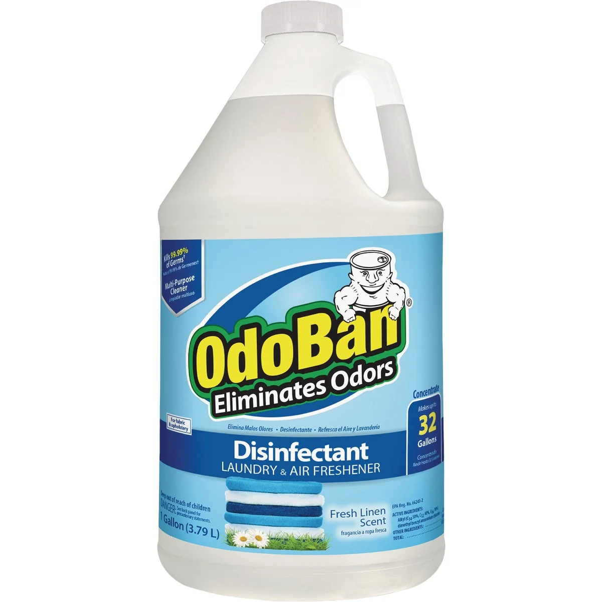 Expertly Made OdoBan 1 Gal. Fresh Linen Multi-Purpose Fabric Air Freshener Disinfectant Concentrate Refill Minimalist