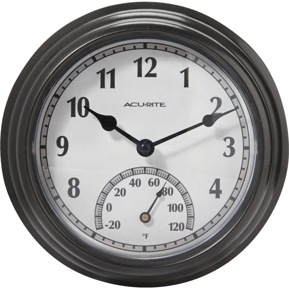 Elite Acurite 8.5 Metal Indoor Outdoor Clock Thermometer Proven