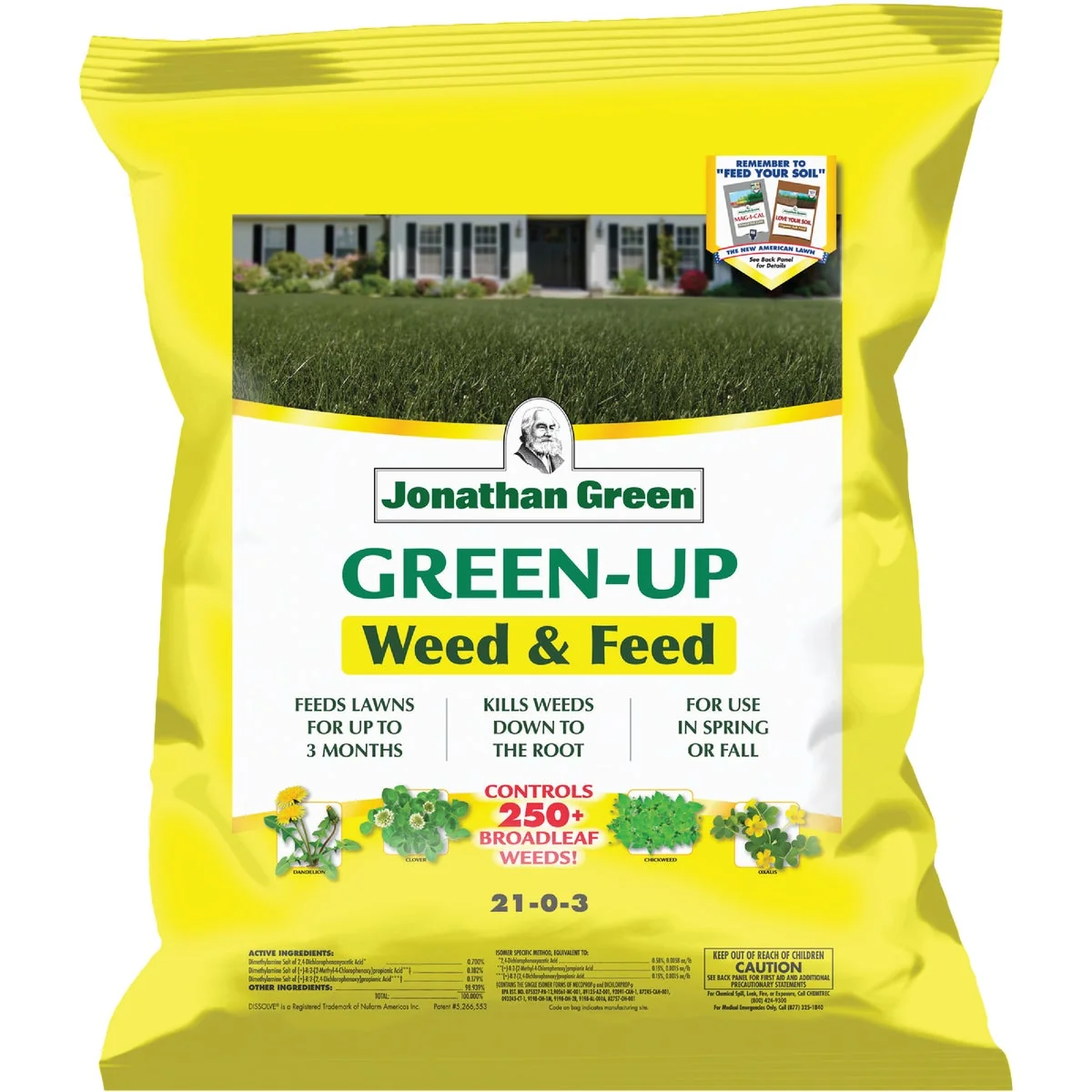 Dependable Jonathan Green Green-Up Weed Feed 16 Lb. 5000 Sq. Ft. 21-0-3 Lawn Fertilizer with Weed Killer Next-Generation