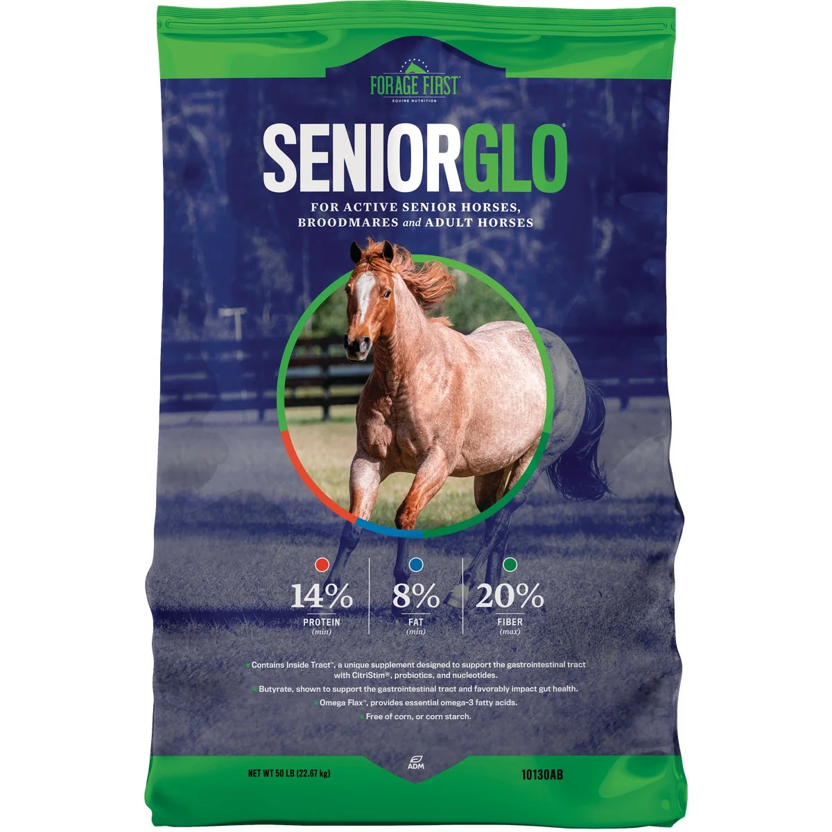 Lightweight ADM SeniorGlo 50 Lb. Senior Horse Feed Expertly Made