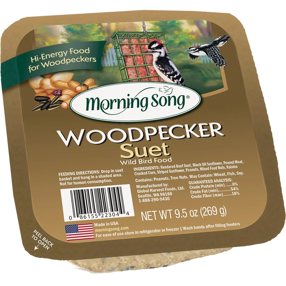 Consistent Morning Song 9.5 Oz. Woodpecker Suet Solid