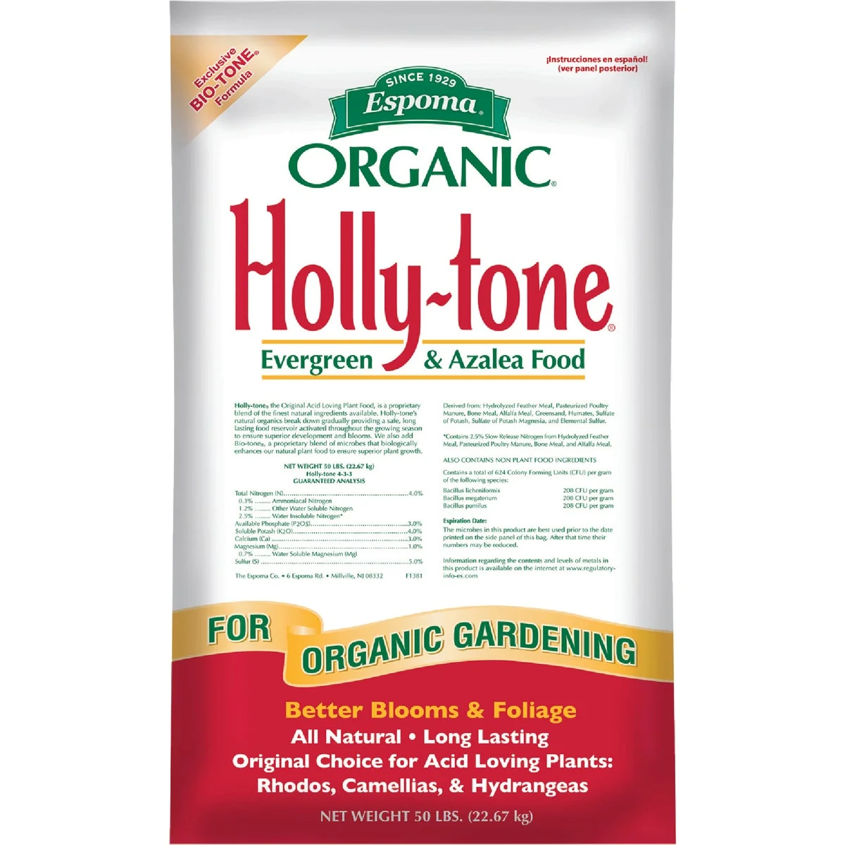 Enhanced Espoma Organic 50 Lb. 4-3-4 Holly-tone Dry Plant Food Dependable