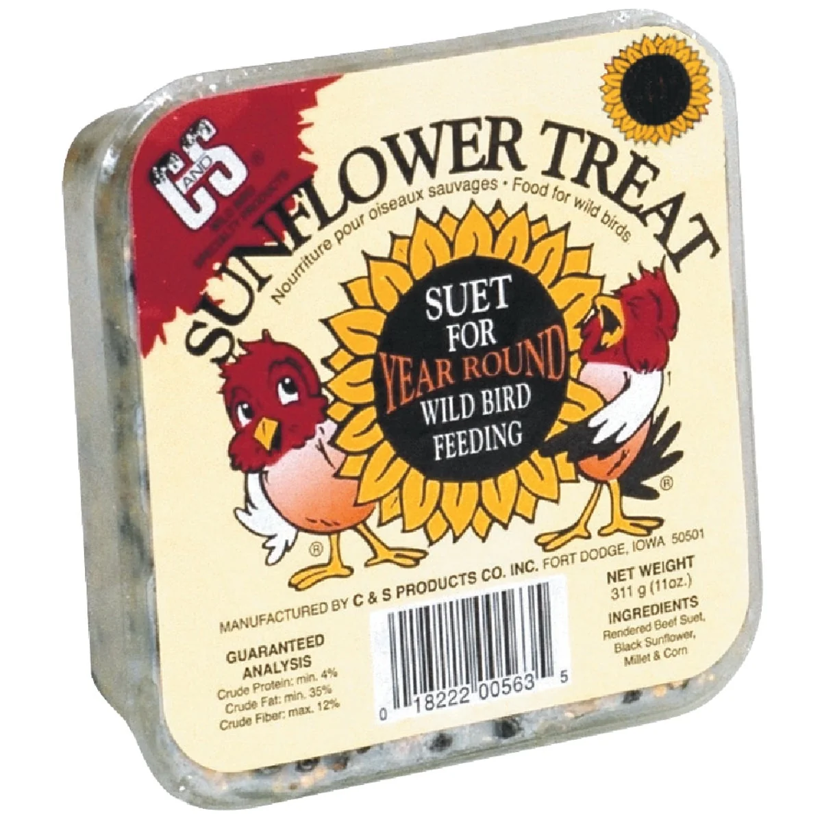 Lightweight C S 11 Oz. Sunflower Treat Suet Solid
