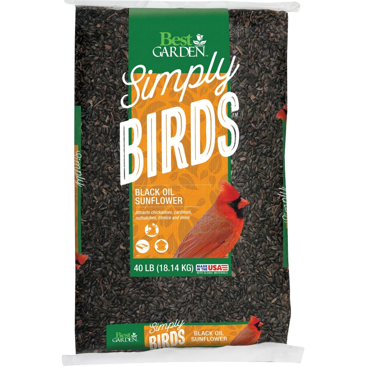 Excellent Garden 40 Lb. Black Oil Sunflower Wild Bird Seed Unique