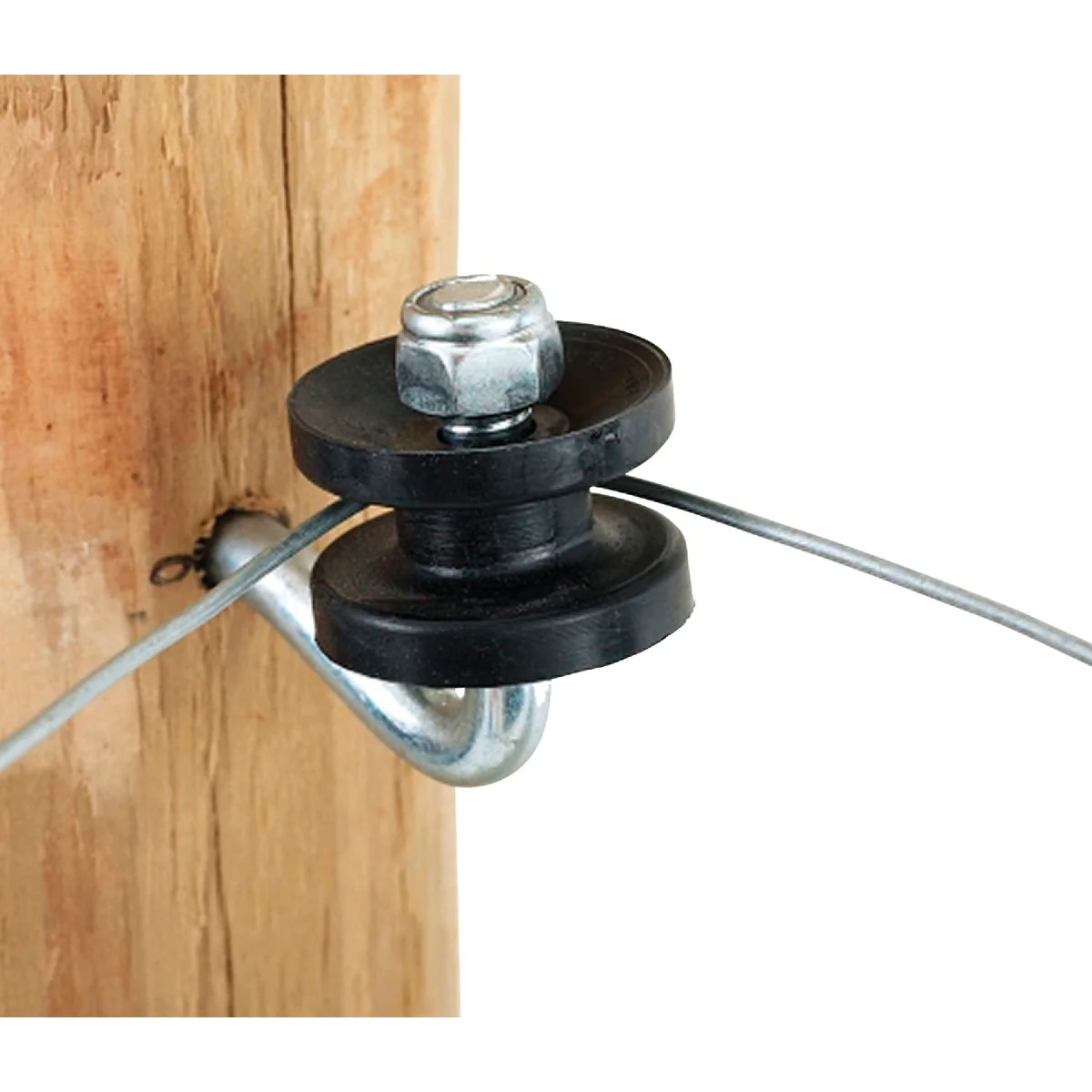 World-Class Dare Corner Black Hi-Carbon Steel Bracket Wood Post Electric Fence Insulator 4-Pack Prestigious