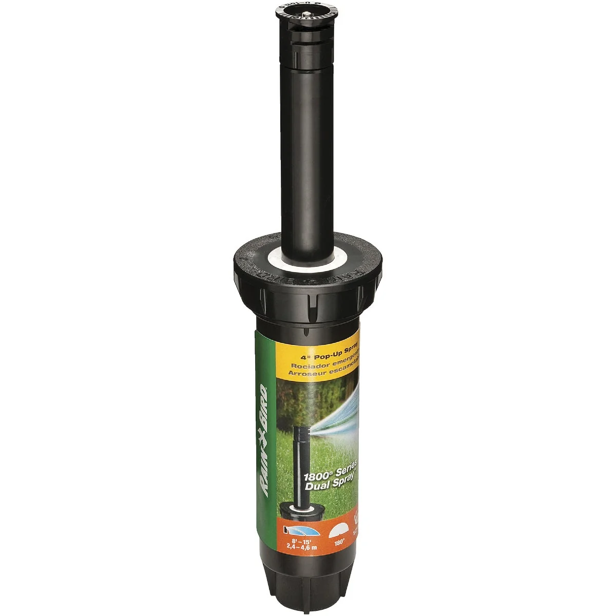 Natural Rain Bird 4 In. Half Circle Dual Spray Pop-Up Head with Pressure Regulator Minimalist