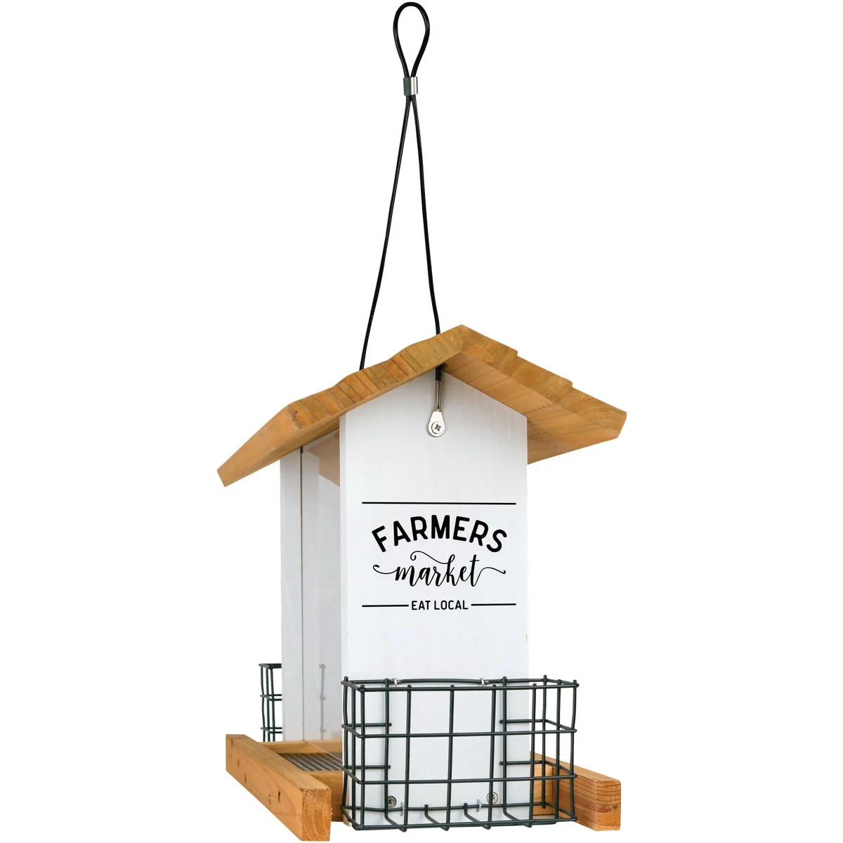Versatile Nature's Way Cedar 3 Qt. Seed 2 Suet Cake Farmhouse Hopper Bird Feeder Clean