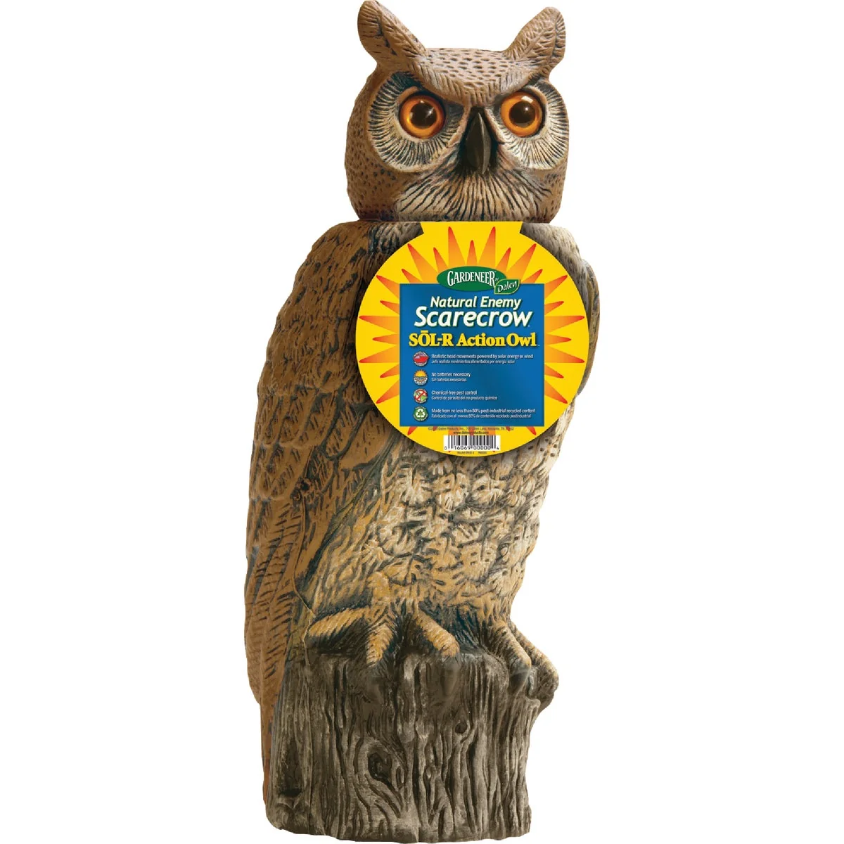 User-Friendly Gardeneer Natural Enemy Scarecrow 18 In. Solar Owl Pest Deterrent Decoy Comfortable