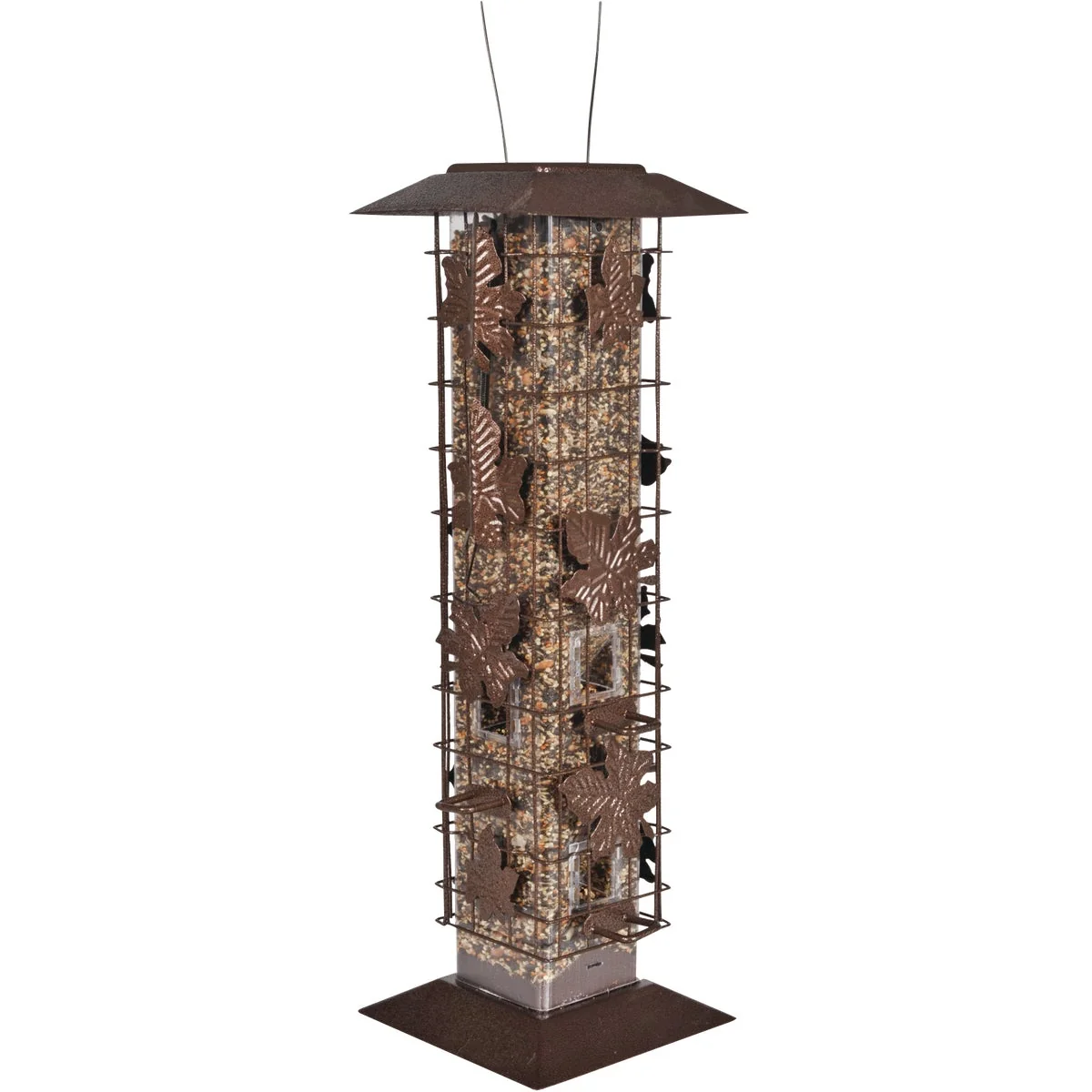 Breathable Perky-Pet Squirrel-Be-Gone Bronze Metal Leaf 2 Lb. Capacity Tube Bird Feeder Premium
