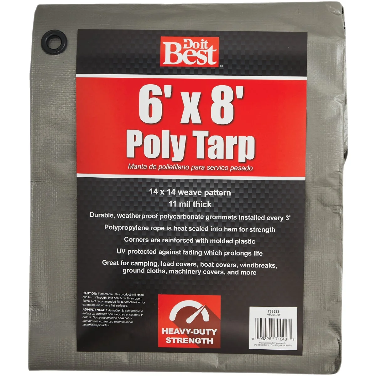Versatile Do it Silver Woven 6 Ft. x 8 Ft. Heavy Duty Poly Tarp Environmentally Friendly