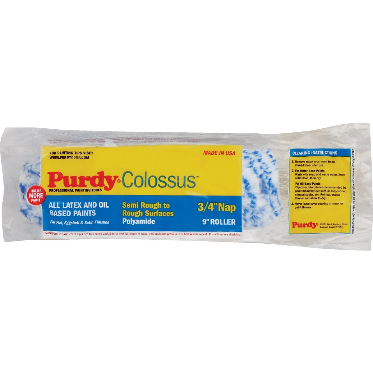 Innovative Purdy Colossus 9 In. x 3 4 In. Woven Fabric Roller Cover Secure