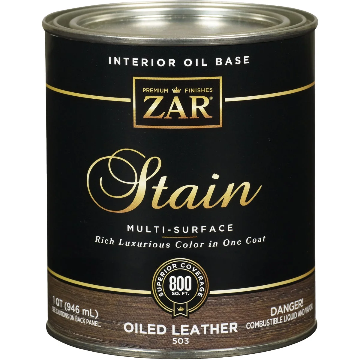 Optimized Zar 1 Qt. Oiled Leather Oil-Based Multi-Surface Interior Stain Functional