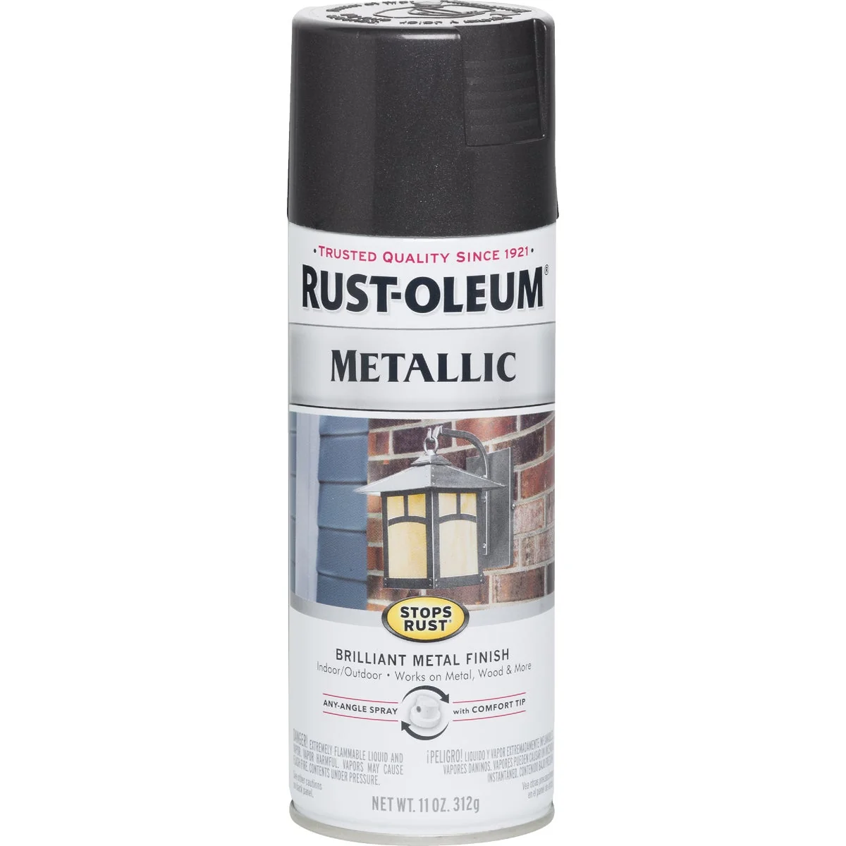 Breathable Rust-Oleum Stops Rust 11 Oz. Metallic Satin Spray Paint Black Night Fine