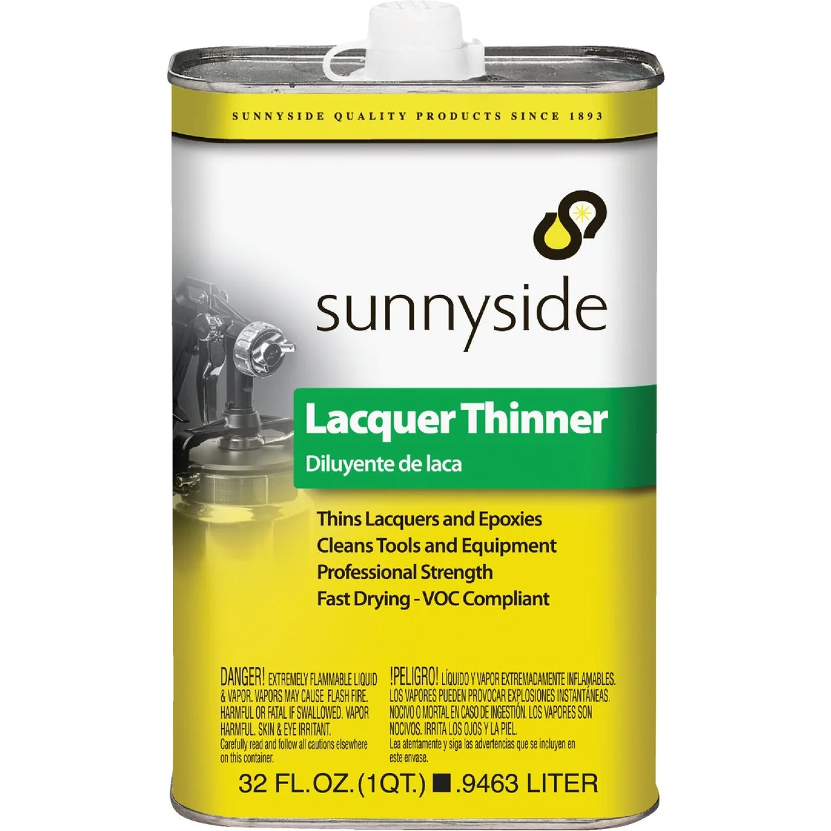 Green Sunnyside Low VOC Lacquer Thinner Quart High-Performance