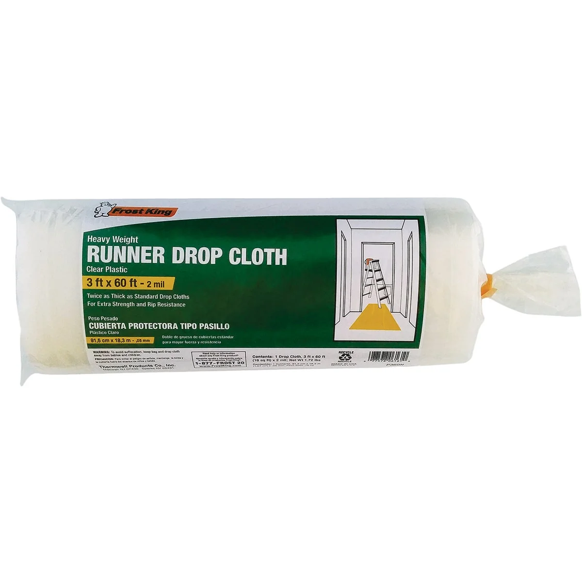 Secure Frost King Runner Plastic 3 Ft. x 60 Ft. 2 mil Drop Cloth Smart