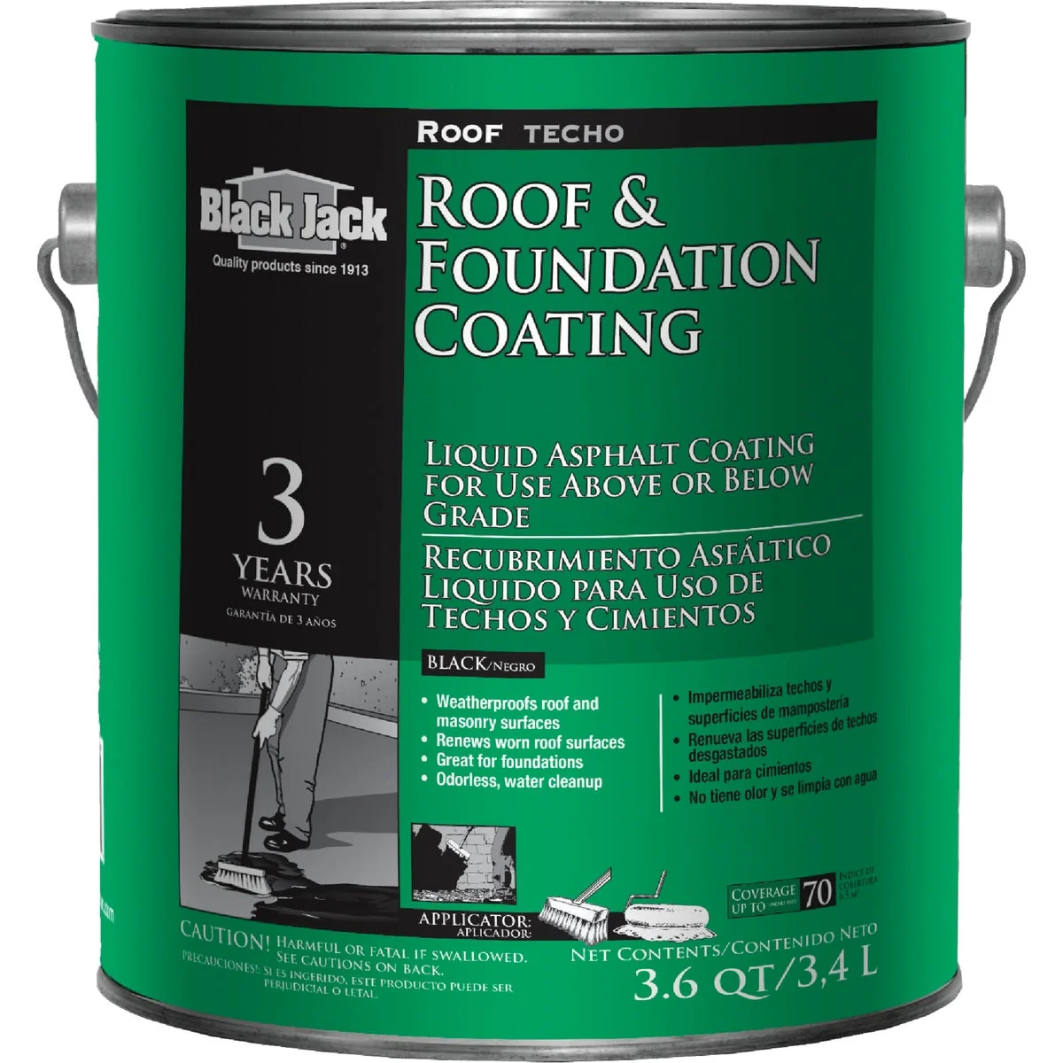 Practical Black Jack 1 Gal. Roof Foundation Coating Flexible
