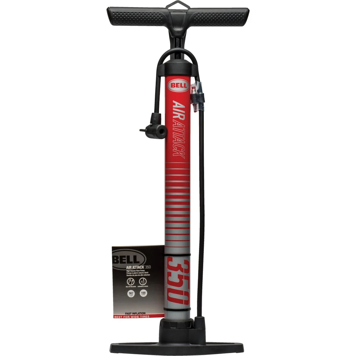 Fine Crafted Bell Sports Air Attack Schrader Valve 100 PSI Bicycle Floor Pump Safe