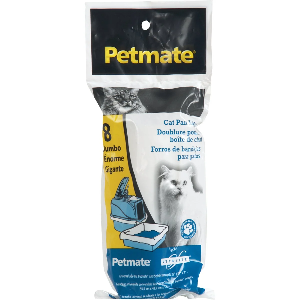 Versatile Petmate Disposable Jumbo Cat Litter Pan Liner 8-Count Reusable