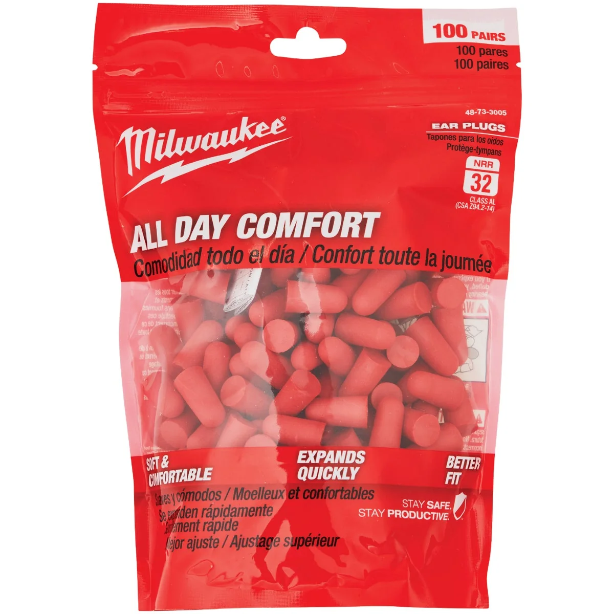 Elite Milwaukee Foam 32 dB Ear Plugs 100-Pair Powerful