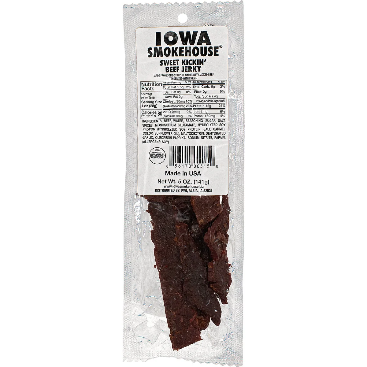 User-Friendly Iowa Smokehouse 5 Oz. Sweet Kickin' Beef Jerky Expertly Made