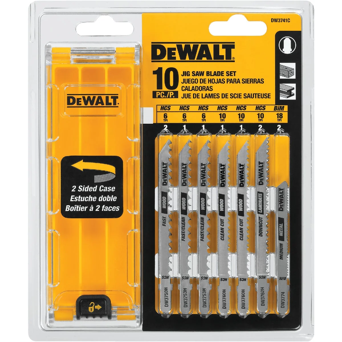 Carefully Designed DEWALT 10-Piece T-Shank Jig Saw Blade Set with Case Fashionable