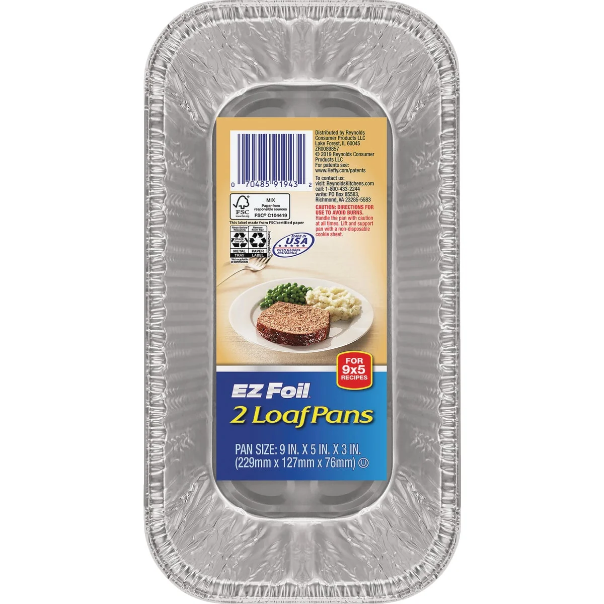Expertly Made E-Z Foil Loaf Pan 2-Count Premium Material