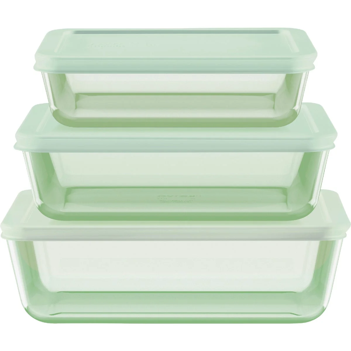 Durable Pyrex Simply Store Tinted Green Rectangle Storage Set with Plastic Lids 6-Piece Expertly Made