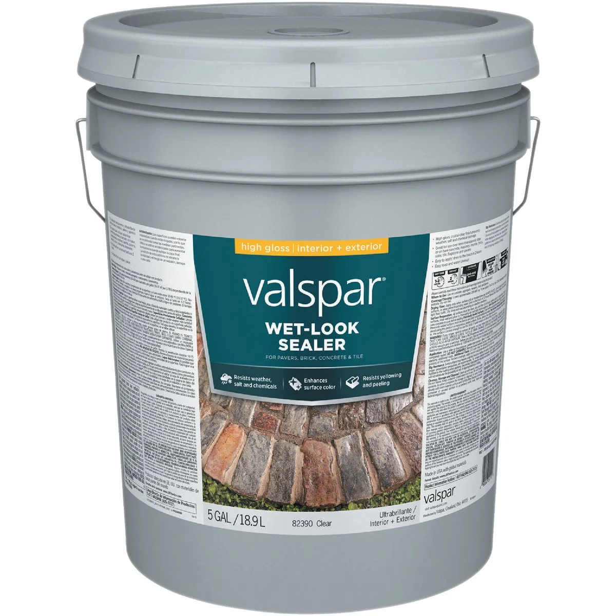 Professional Valspar Wet Look High Gloss Sealer 5 Gal. Clear Certified