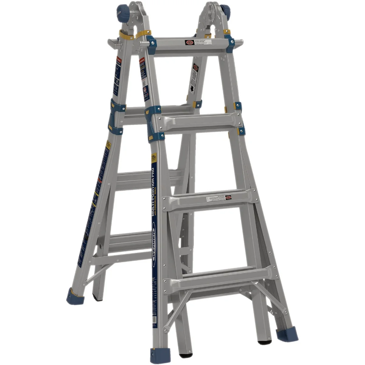 World-Class Werner 18 Ft. Aluminum Multi-Position Telescoping Ladder with 375 Lb. Load Capacity Type IAA Ladder Rating Sophisticated